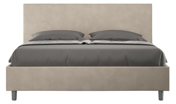 Letto matrimoniale con contenitore e Doppia Alzata ADELE , rivestimento in Microfibra imbottito dimensioni 160x190 cm colore Sabbia