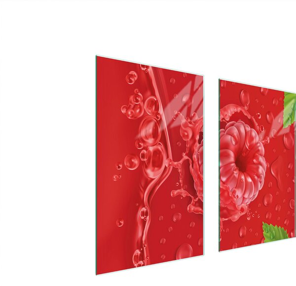 Piastre copri fornelli 2 pezzi 75x52 Copri piano cottura in Vetroceramica tagliere in vetro rosso lampone