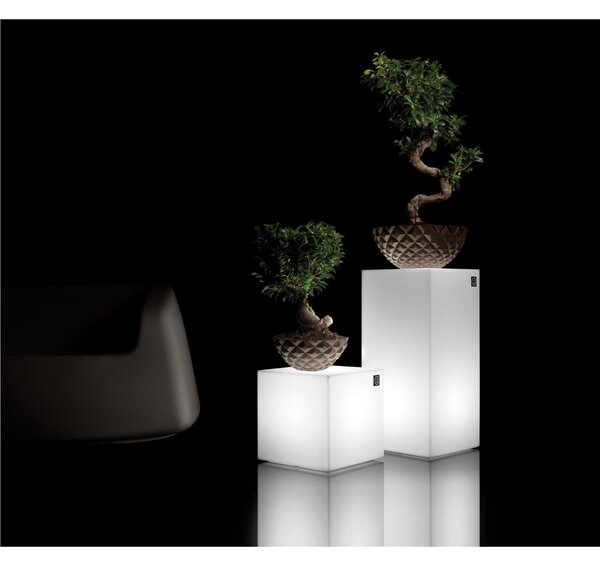 Pouf Cilindricoin polietilene BLOCK Con LUCE Dimensioni 45x h45 cm dalle molteplici funzionalit� colore trasparente