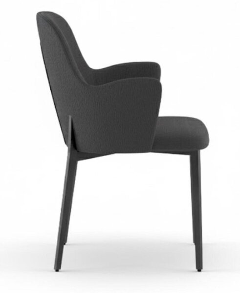 Poltroncina Imbottita, forme morbide tessuto easy-clean, SOPHIA Dimensioni 53,5x62,5x h 80 cm colore colore Grigio Scuro