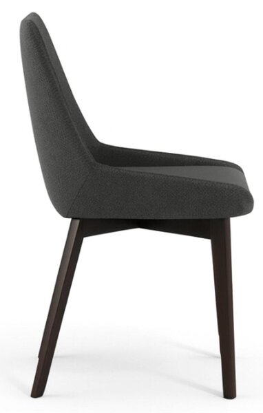 Sedia Imbottita , telaio in Legno Massello di Noce Modello VERA Dimensioni 62x49,8x h 87 cm colore colore Grigio Scuro