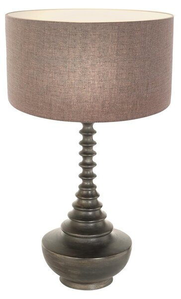 Anne Lighting - lampada da tavolo - Bois - nero - legno lino - Ø 40cm - E27 - 3761ZW