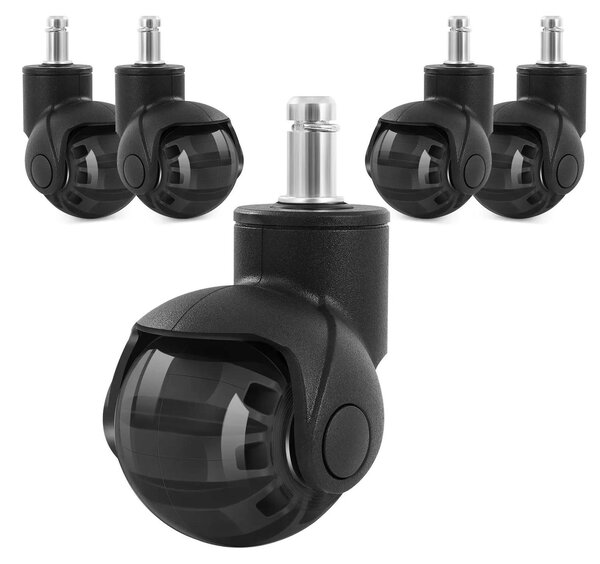 Rotelle per sedie da ufficio, rotelle in gomma, modello per carichi pesanti, nero, 11 mm