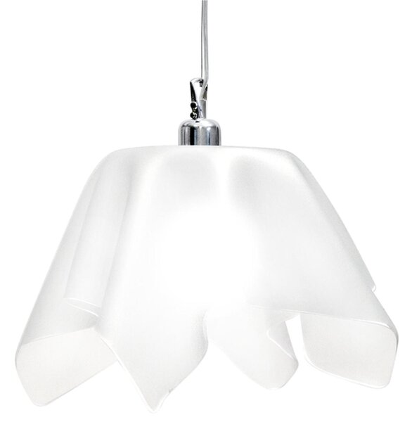 Sospensione in Plexiglass DRAPPEGGI Trasparente Dimensioni �36x h 34 cm - 2,5 kg Colore Bianco Satinato
