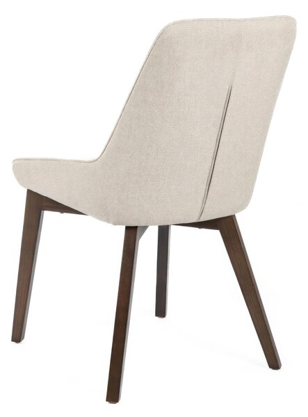 Sedia Imbottita , telaio in Legno Massello di Noce Modello VERA Dimensioni 62x49,8x h 87 cm colore colore Beige