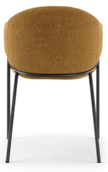 Sedia rivestita in tessuto Rivestita Easy-Clean Modello Medea Gambe in metallo verniciato 53x 60x h78 cm colore Giallo Ocra