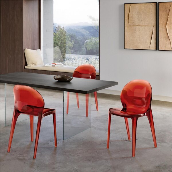 Sedia In Policarbonato e Struttura, resistentissima RUBY Dimensioni 42,5x53x h 82,5 cm peso 5 kg colore Rosso