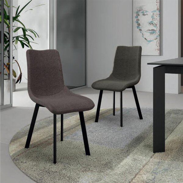 Sedia In Tessuto Easy Clean telaio metallo Modello IRIS Dimensioni 45x56x h 86 cm - Peso 5,5 colore Grigio Scuro