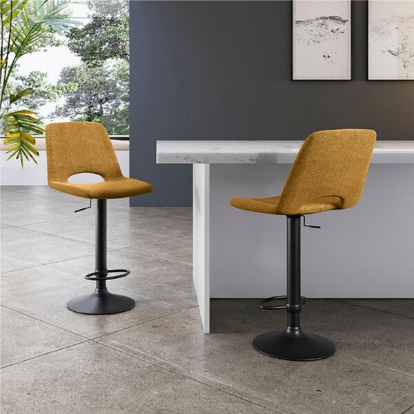 Sgabello in Tessuto ALEX Design twist Dimensioni 45x 52x h 88,5-Max 103,5 cm tessuto Easy-Clean Giallo