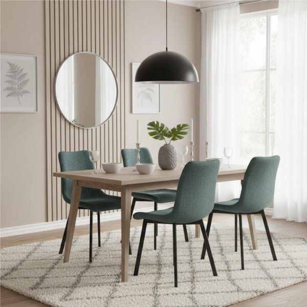 Sedia In Tessuto Easy Clean telaio metallo Modello IRIS Dimensioni 45x56x h 86 cm - Peso 5,5 colore Acquamarina