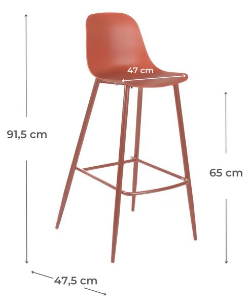 Sgabello in Metallo e Polipropilene Design essenziale FRIDA Dimensioni 47x47x h 91 cm -Peso 5,5 kg cm Stile Moderno colore Ruggine