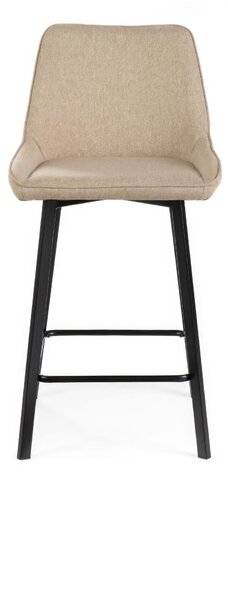 Sgabello in Metallo rivestito in con Poggia piedi FOX Dimensioni 44x 50x h 94 cm -Peso 6,5 kg cm tessuto Easy-Clean Beige