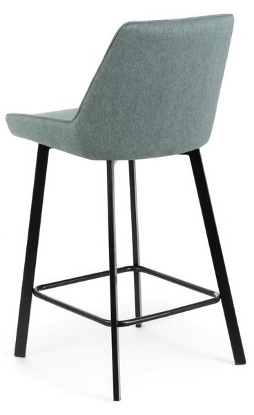 Sgabello in Metallo rivestito in con Poggia piedi FOX Dimensioni 44x 50x h 94 cm -Peso 6,5 kg cm tessuto Easy-Clean acquamarina