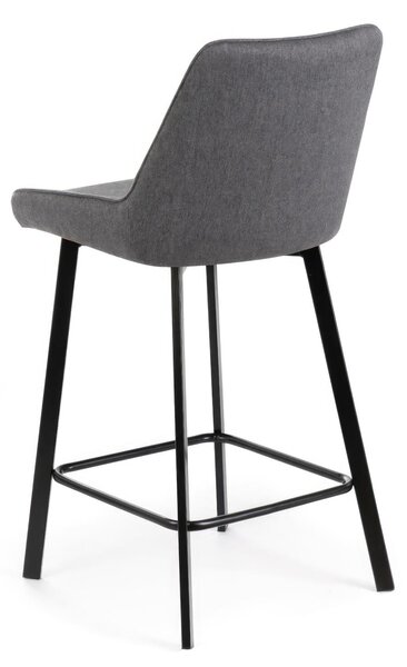 Sgabello in Metallo rivestito in con Poggia piedi FOX Dimensioni 44x 50x h 94 cm -Peso 6,5 kg cm tessuto Easy-Clean Grigio Scuro