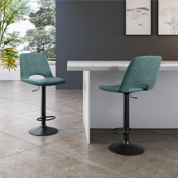 Sgabello in Tessuto ALEX Design twist Dimensioni 45x 52x h 88,5-Max 103,5 cm tessuto Easy-Clean acquamarina