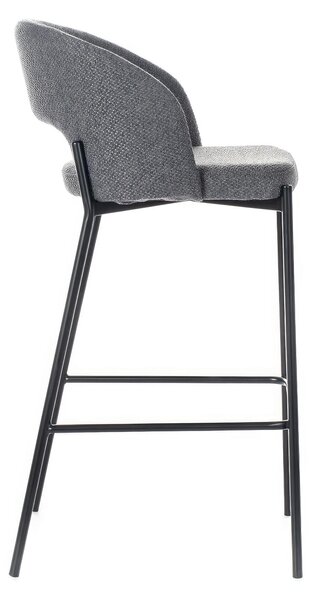 Sgabello in Metallo e rivestimento in tessuto GRETA Dimensioni52x 50x h 98 cm -Peso 3,0 kg cm Stile Moderno colore Grigio scuro