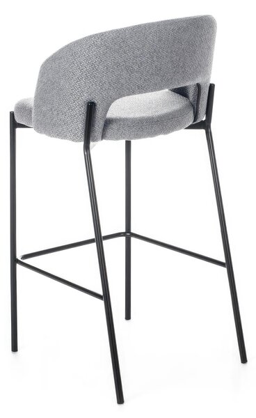 Sgabello in Metallo e rivestimento in tessuto GRETA Dimensioni52x 50x h 98 cm -Peso 3,0 kg cm Stile Moderno colore Grigio Chiaro
