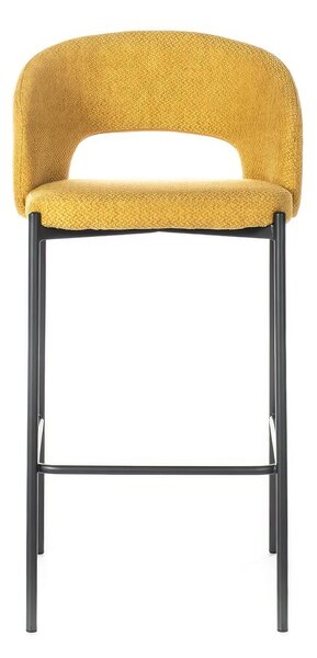 Sgabello in Metallo e rivestimento in tessuto GRETA Dimensioni52x 50x h 98 cm -Peso 3,0 kg cm Stile Moderno colore Giallo