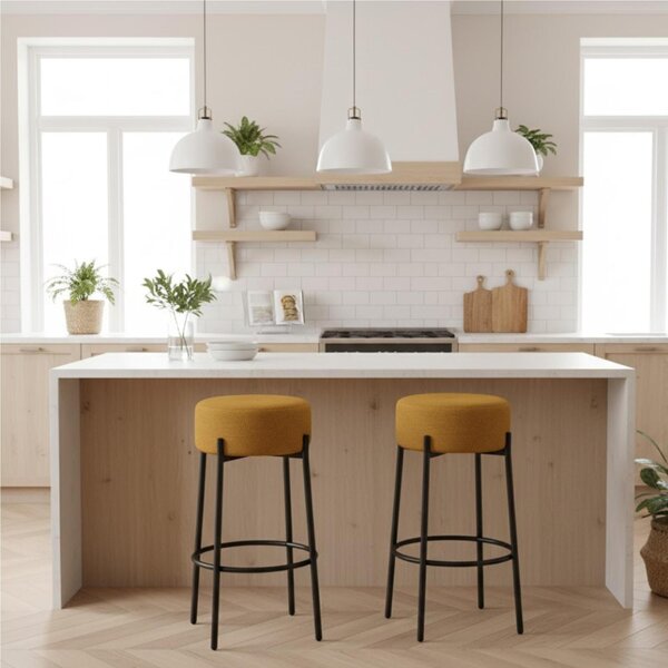 Sgabello fisso dal design moderno che unisce comfort SYD Dimensioni 41x41x h 67 cm -Peso 6,5 kg cm Stile Moderno colore Giallo