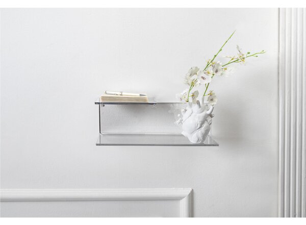 Mensola in plexiglass SUITE doppio ripiano Dimensioni 37x14x h 14cm - Spessore plexiglass 6 mm Colore Trasparente