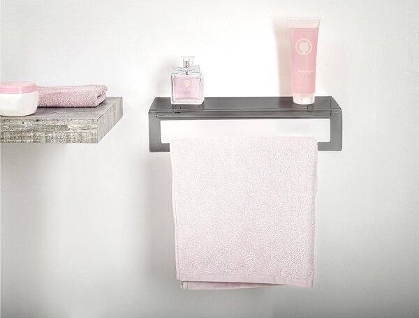 Porta Asciugamano da Bagno da Lavabo SMALL In Plexiglass CLIO TOILET STAND Dimensioni 40x16x h 10 cm - peso 0.6 kg Colore Grigio fum�