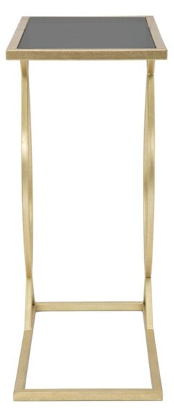 Tavolinetto porta telefono in metallo e vetro, piano in vetro temperato SOFA TABLE dimensioni 45x25xh 60 cm linee geometriche