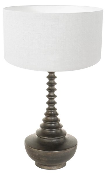 Anne Lighting - lampada da tavolo - Bois - nero - legno lino - Ø 40cm - E27 - 3760ZW