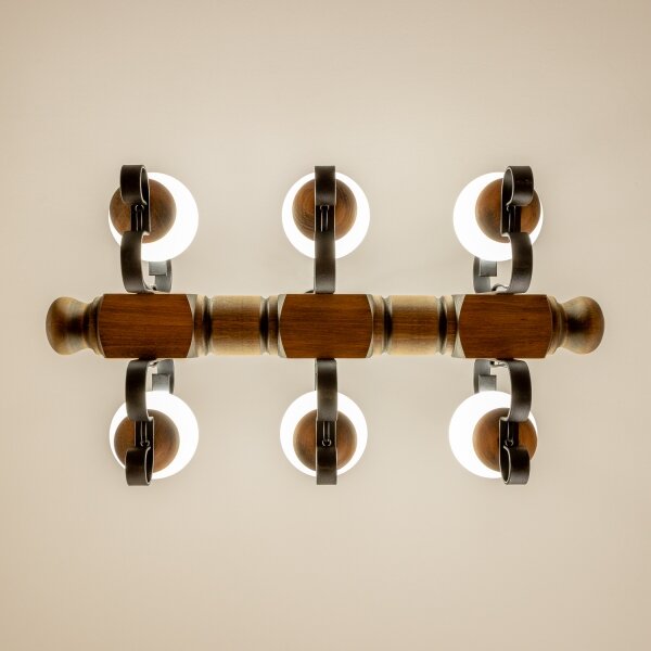 Brilagi - Lampadario a sospensione con catena RUSTIC 6xE14/40W/230V faggio
