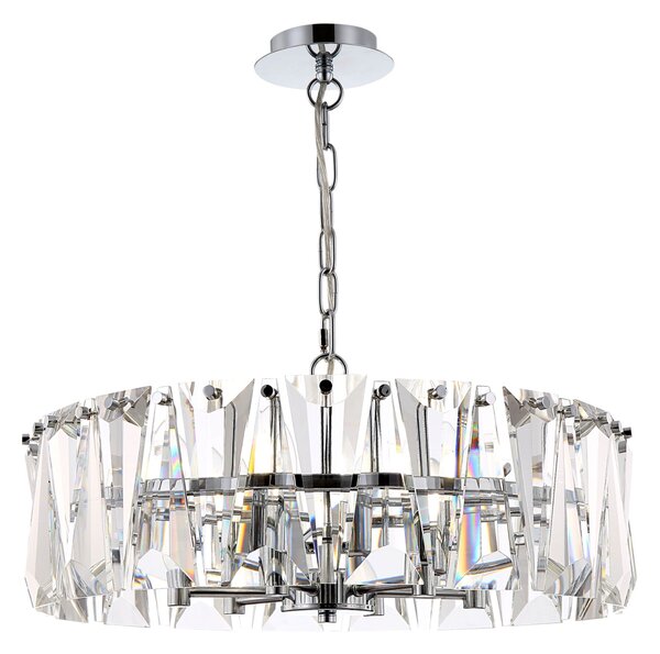 Maytoni Illuminazione a sospensione grande moderna con diffusori in vetro  Puntes Metallo Cromato E14 60W 6 Lampadine