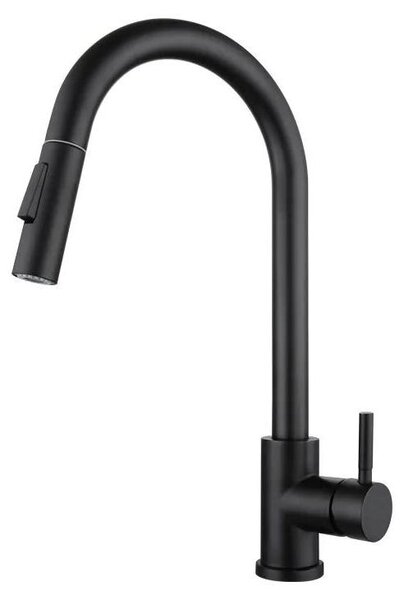 Rubinetto da cucina Touch - Rubinetto estraibile per lavello - Comando a sensore - Acciaio inossidabile - Miscelatore monocomando - Nero