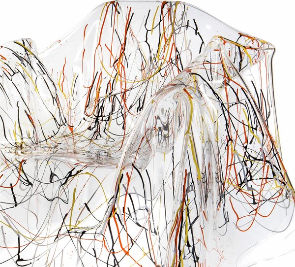 Poltrona In Plexiglass DRAPPEGI D'AUTORE Dimensioni 108x103x h 45 SEDUTA, MAX 76 cm, plexiglass 5 mm portata massima 120 kg Colore Multicolor
