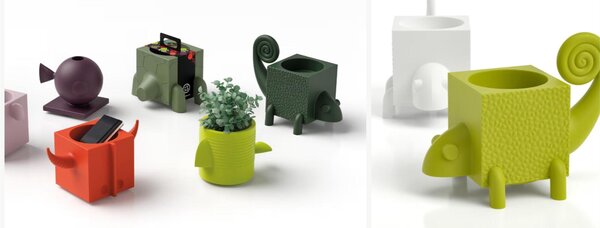 Contenitore Multifunzione FERA JAGO DEP ,il pappagallo di Design Dimensioni 26,5x43,6x h43,3 cm vaso, a portaoggetti o a elemento decorativo colore Ametista
