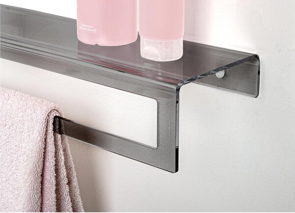 Porta Asciugamano da Bagno da Lavabo BIG In Plexiglass CLIO TOILET STAND Dimensioni 55x16x h 10 cm - peso 0.7kg Colore Grigio fum�