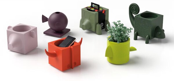 Contenitore Multifunzione FERA CAPO TRAY, L'ORSO di Design Dimensioni 33,2x27,7x h 21,3 cm vaso, a portaoggetti o a elemento decorativo colore Quarzo