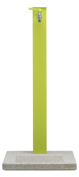 Fontana da Giardino con Rubinetto e Base in Cemento Dimensioni 40x40xh 89 cm con tubo rubinetto, flessibile e Gomito resistente al gelo Colore Verde acido
