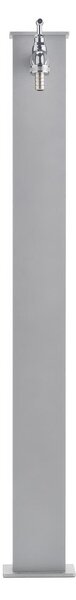 Fontana da Giardino con Rubinetto Forma Rettangolare Dimensioni 11x15xh 82 cm con tubo rubinetto, Colore Alluminio