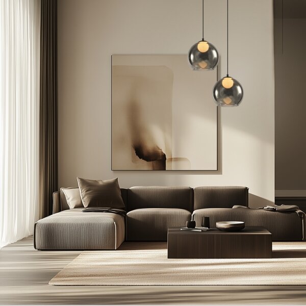 Lampadario a sospensione su cavo BRIN 1xG9/15W/230V nero fumé
