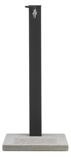 Fontana da Giardino con Rubinetto e Base in Cemento Dimensioni 40x40xh 89 cm con tubo rubinetto, flessibile e Gomito resistente al gelo Colore Antracite