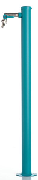 Fontana da Giardino con Rubinetto e vasca Rotonda Dimensioni 11x15x h 86 cm - peso 4,5kg con tubo rubinetto, Colore Turkese
