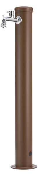 Fontana da Giardino con Rubinetto Forma Rotonda Dimensioni 30x16xh 101 cm - peso 2,5 kg con tubo rubinetto, Colore Ruggine