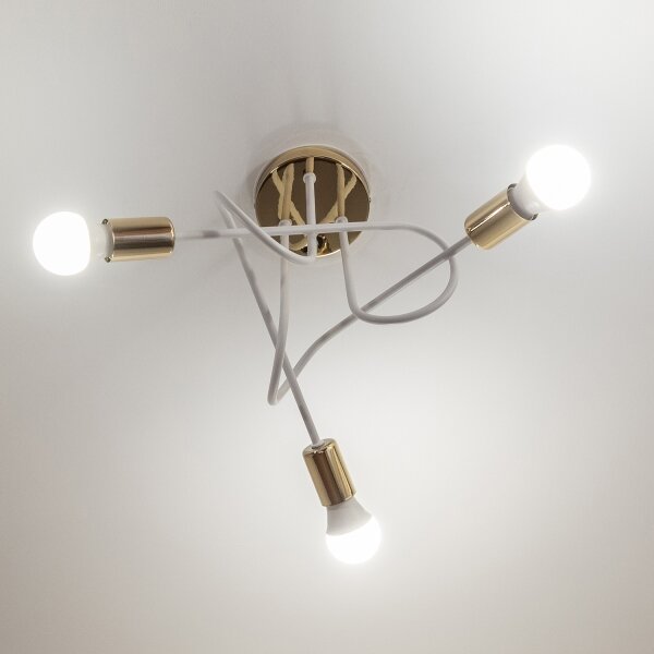 Plafoniera OXFORD 3xE27/15W/230V oro/bianco