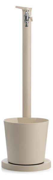 Fontana da Giardino con Rubinetto e vasca Rotonda Dimensioni 30x30x h 88,5 cm - peso 6,5kg con tubo rubinetto, Colore Avorio