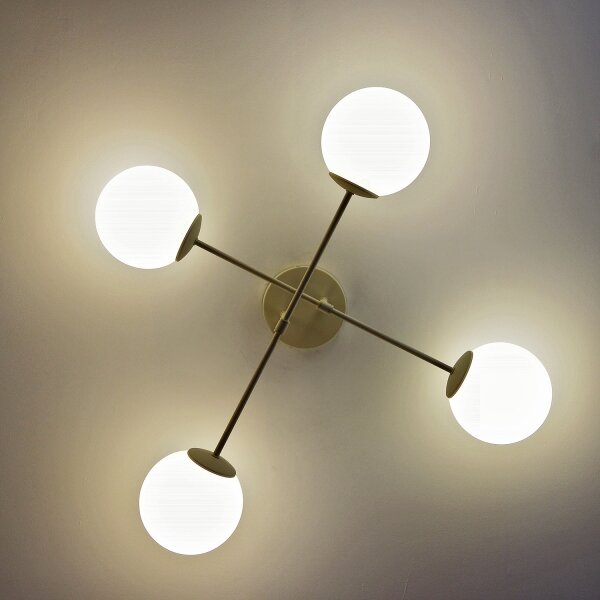 Plafoniera a soffitto MOON 4xE27/15W/230V colore crema