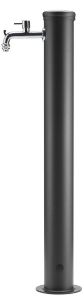 Fontana da Giardino con Rubinetto Forma Rotonda Dimensioni 30x16xh 101 cm - peso 2,5 kg con tubo rubinetto, Colore Antracite
