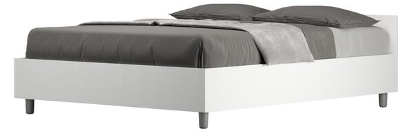 Letto Matrimoniale alla Francese Testata bassa Modello NUAMO Dimensioni 140x190 cm Stile Minimal Testata Bassa Colore Bianco Frassino