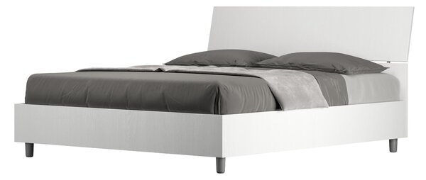 Letto Matrimoniale alla Francese con Contenitore, Modello DEMAS Dimensioni 140x200 cm Stile Minimal TESTA INCLINATA Colore Bianco Frassino