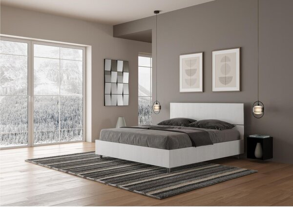 Letto matrimoniale In con Doppio Contenitore DEMAS Testata DRITTA Dimensioni 167x214XH 90 cm stile Minimal ed essenziale Bianco Frassino