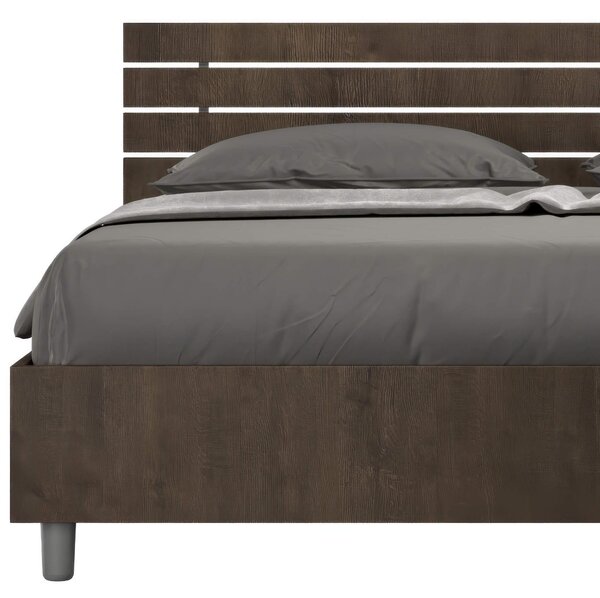 Letto matrimoniale In con Doppio Contenitore ANKEL stile Minimal ed essenziale Dimensioni 167x214XH 90 cm Doghe Noce