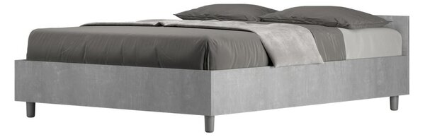 Letto Matrimoniale alla Francese con Contenitore, Modello NUAMO Dimensioni 140x200 cm Stile Minimal ed Essenziale Colore Cemento