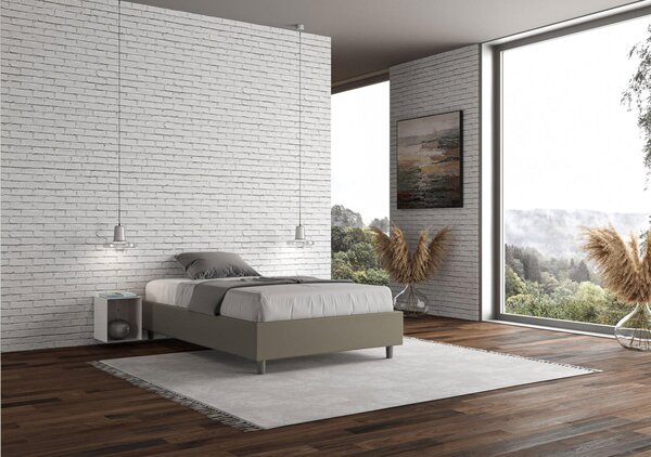 Letto Matrimoniale alla Francese AZELIA In Similpelle Dimensioni 140x200 cm giroletto imbottito effetto trapuntato colore Cappuccino